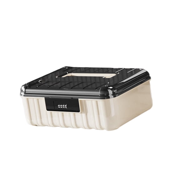 Fiocias Lockable Storage Bin Password Lock Storage Box Compartment Kids Toy Storage Case 30.5x24x11.8cm