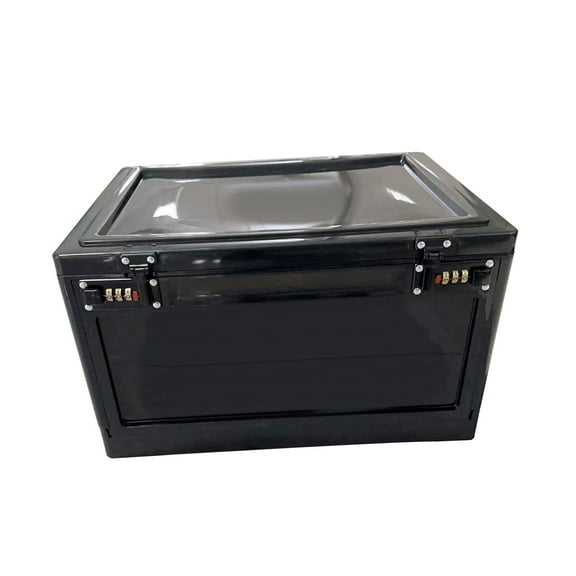 Fiocias Lockable Storage Box, Password Lock Box, Easy to Use Jewel Storage Container, Black