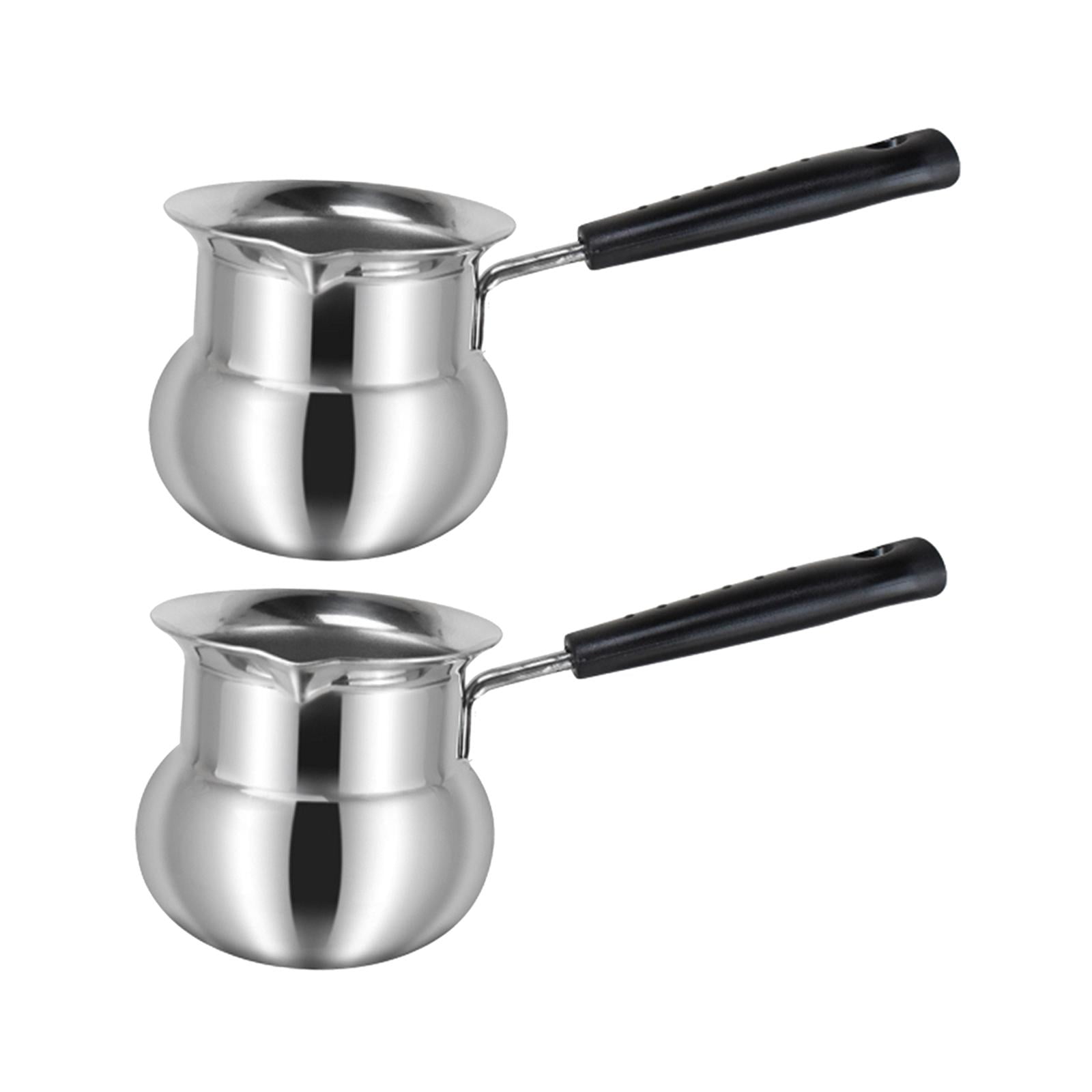 Fiocias Long Handle Wax Melting Pot DIY Candle Soap Melts Pot Metal Coffee Pitcher Latte 9ml