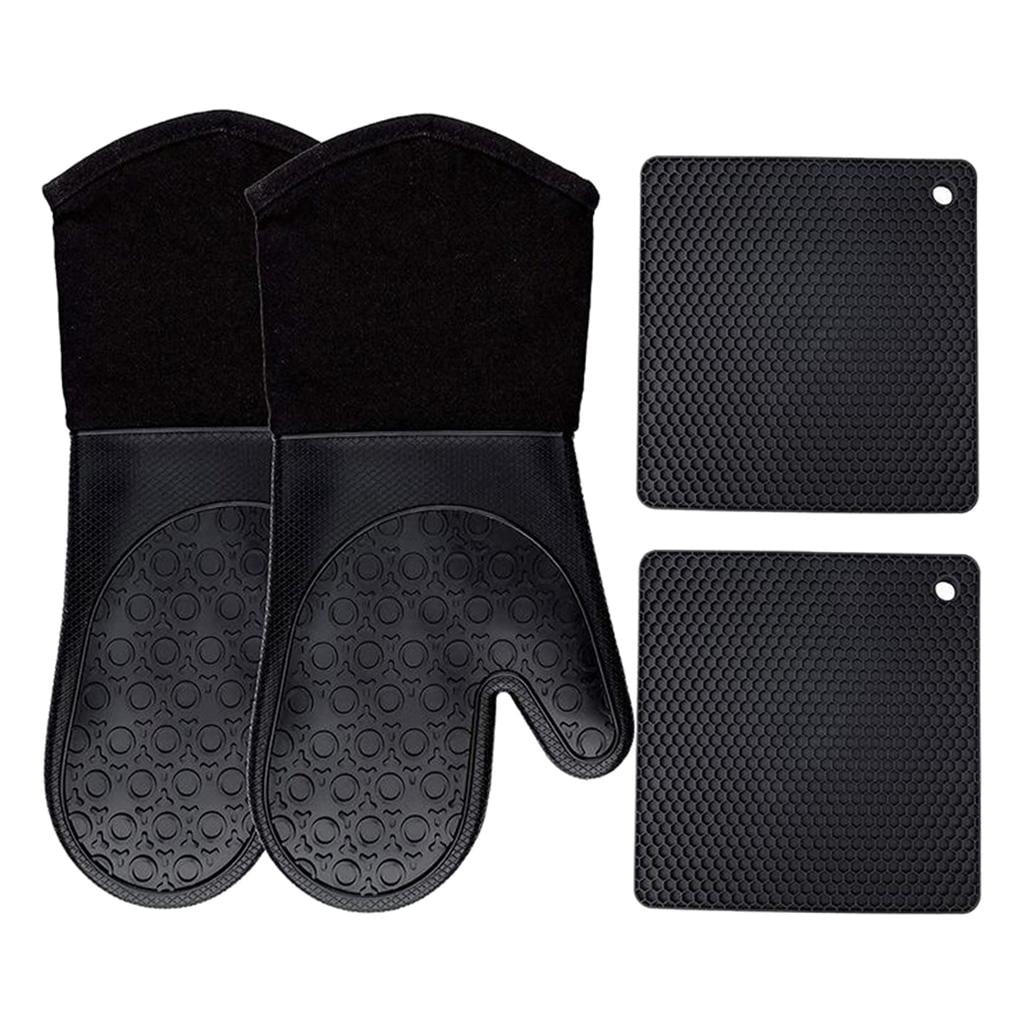 Fiocias Loviver 4 Oven Mitts and Pot Holders 230 Degree Gloves Waterproof Kitchen Gloves
