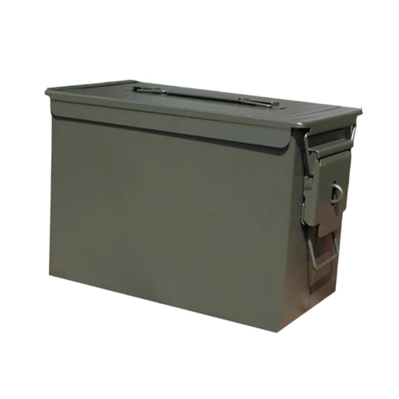 Fiocias Metal Storage Box Can Fireproof Crate Triple Protection with Locking Clasp Dustproof Versatile Sealed Tool Box Equipment Case 29.7cmx15cmx18.2cm