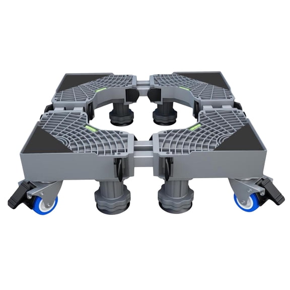 Fiocias Mobile Washing Machine Lifting Stand Movable Base with 4 Locking Rubber Wheels, Style 2 Gray