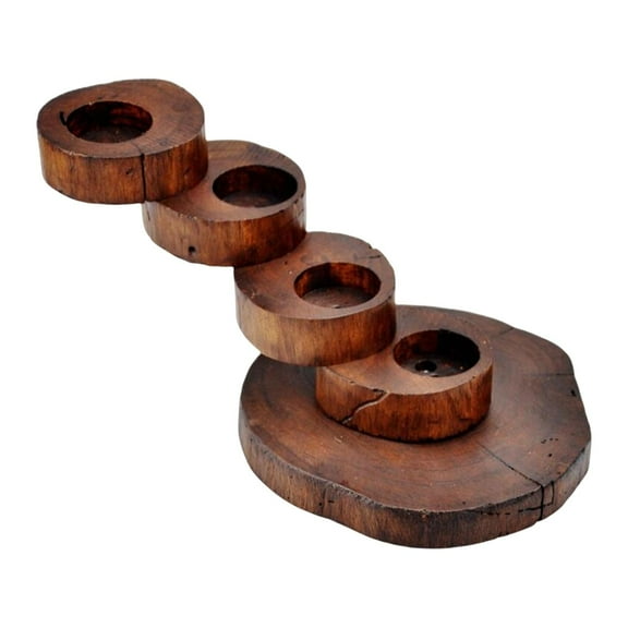 Fiocias Multi Tier Wooden Candle Holder, Stand, Serving Plate,Rotating Steps Stairs Meat