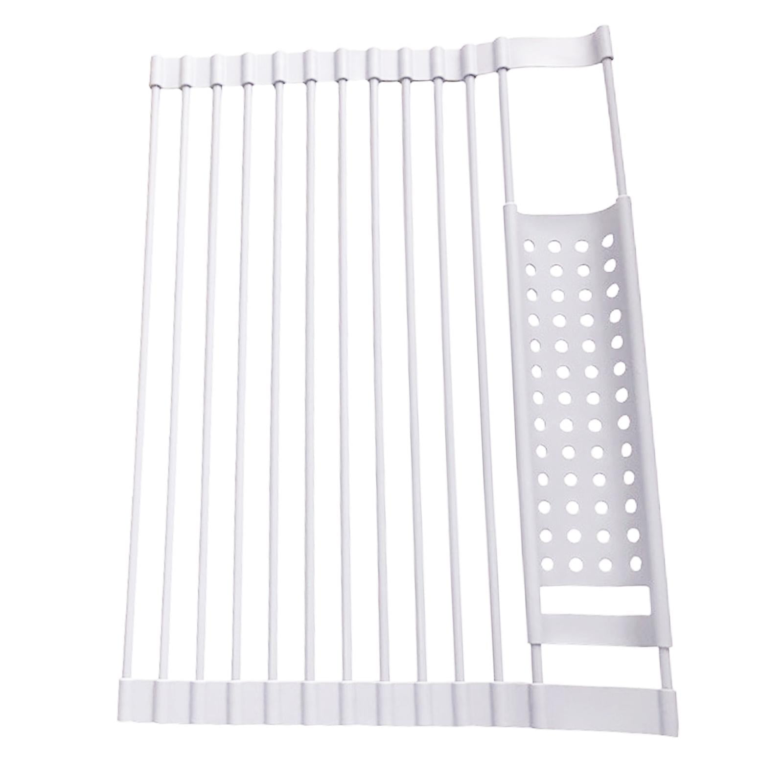Fiocias Multipurpose Roll up Dish Drying Rack for Utensils Fruits Kitchen Counter Gray S Gray S White