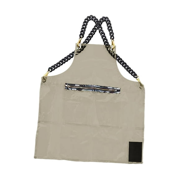 Fiocias Oilproof Apron Baking Apron BBQ Apron Portable with Pocket Lightweight TPU Apron Black