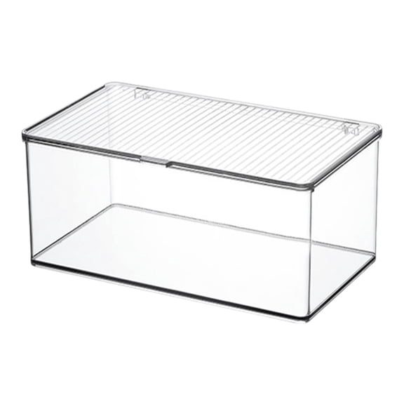 Fiocias Organizer Bin Multiuse Decor Leakproof with Cover Refillable Tea Cup Storage Box Long L