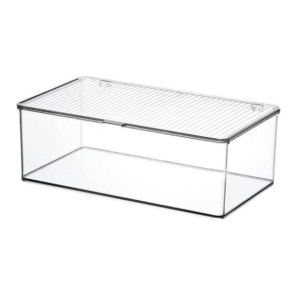Fiocias Organizer Bin Multiuse Decor Leakproof with Cover Refillable Tea Cup Storage Box Long M