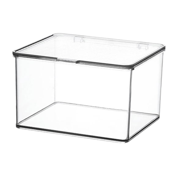 Fiocias Organizer Bin Multiuse Decor Leakproof with Cover Refillable Tea Cup Storage Box Short L