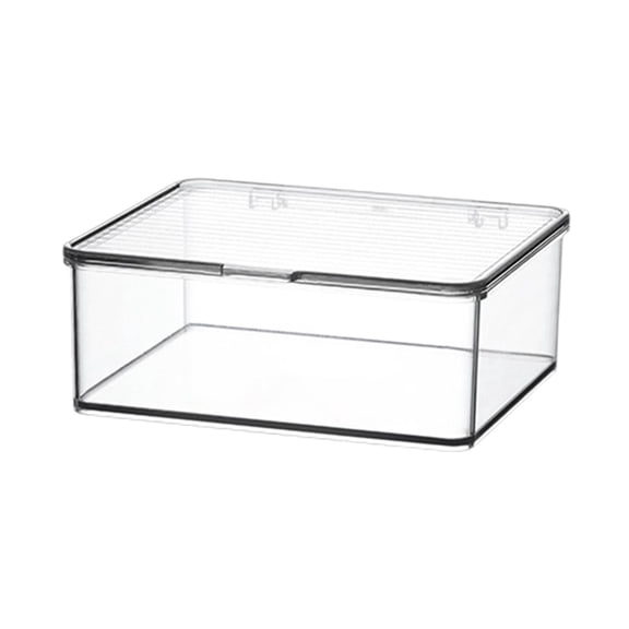 Fiocias Organizer Bin Multiuse Decor Leakproof with Cover Refillable Tea Cup Storage Box Short S