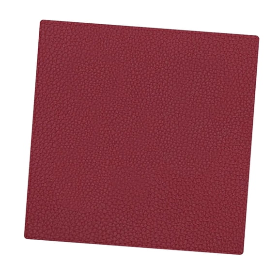 Fiocias PU Leather Non Slip Reusable Cup Mat/Table Protector Coasters Deep Red
