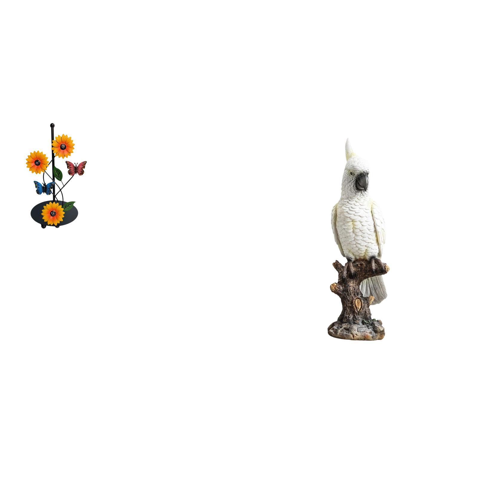 Fiocias Parrot Paper Towel Holder Dispenser Non Slip Vertical Tissue Holder Rack Animal Sculpture Resin Indoor Decorative Figurine Desktop Ornament for Home D