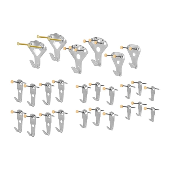 Fiocias Picture Frame Hangers Hanging Hooks Picture Hanging Kit for Painting Photo Frame Silver