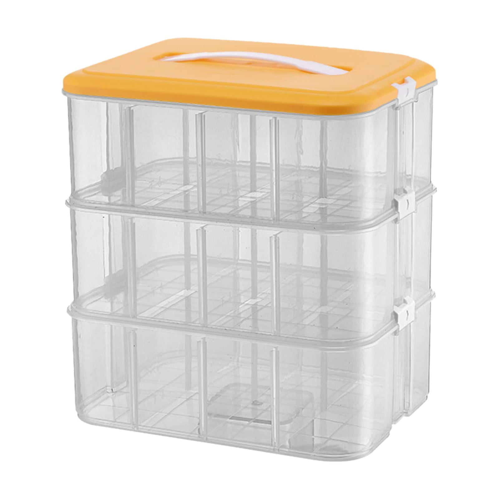 Fiocias Portable Building Blocks Storage Gaming Building Blocks Container Case for Craft three floors