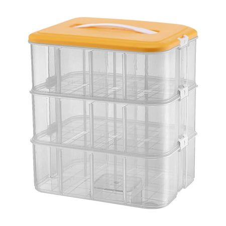 Fiocias Portable Building Blocks Storage Gaming Building Blocks Container Case for Craft three floors