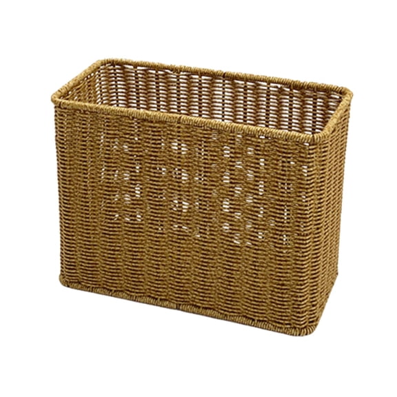 Fiocias Portable Decorative Woven Basket PE Rectangle Storage Container for Nursery Toys