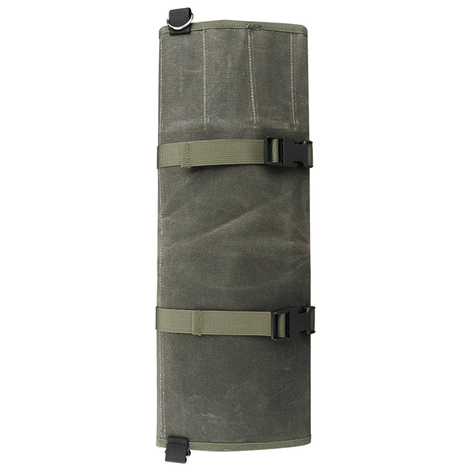 Fiocias Portable Roll Bag Cooking Tools Storage with Shoulder Strap Case 10 Slots Carry Case Pouch Holders for Travel Picnic BBQ
