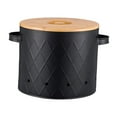 thumbnail image 1 of Fiocias Potato Storage Tin with Lid Potato Onion Garlic Storage Bin for Kitchen Home Black Large, 1 of 9
