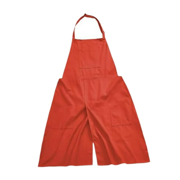 Fiocias Pottery Apron Split Leg Apron,Sturdy Multipurpose for Women Simple Ceramics Clay Orange