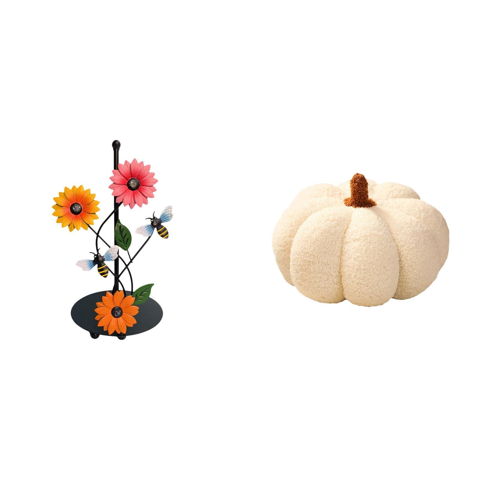 Fiocias Pumpkin Paper Towel Holder Dispenser Non Slip Vertical Tissue Holder Rack Stuffed Pillow Decoration Decorative Sofa Cushion for Home Bed Bedroom