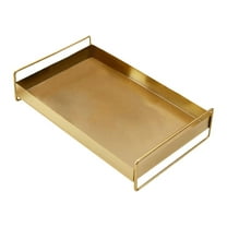 Fiocias Rectangle Serving Tray Coffee Table Tray Luxury Vanity Tray Platter for Bathroom Gold
