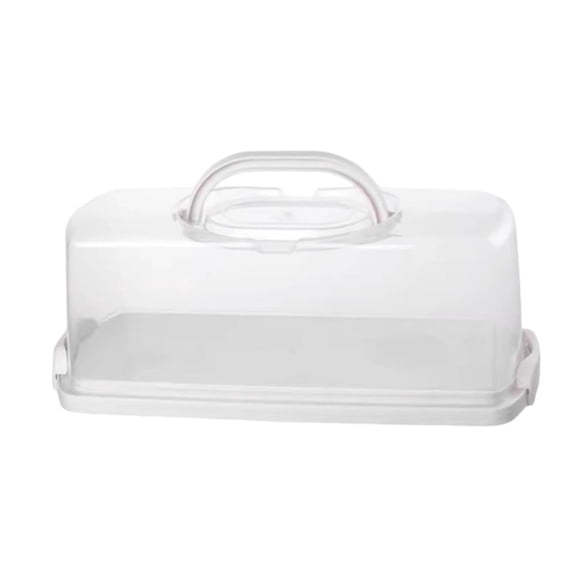 Fiocias Rectangular Bread Box Bread Keeper with Clear Lid Multipurpose Loaf Cake Storage white
