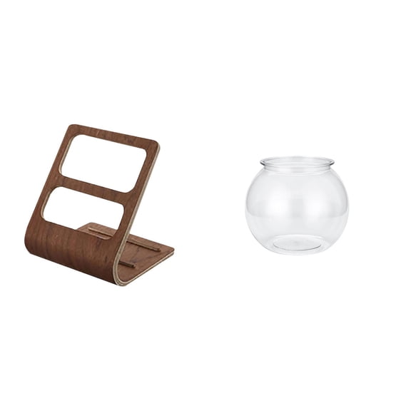 Fiocias Remote Control Holder Organizer Wooden Desktop Storage Case Phone Holder Stand Transparent Fish Tank Vase Table Suitable for Office Kitchen Bedroom Li