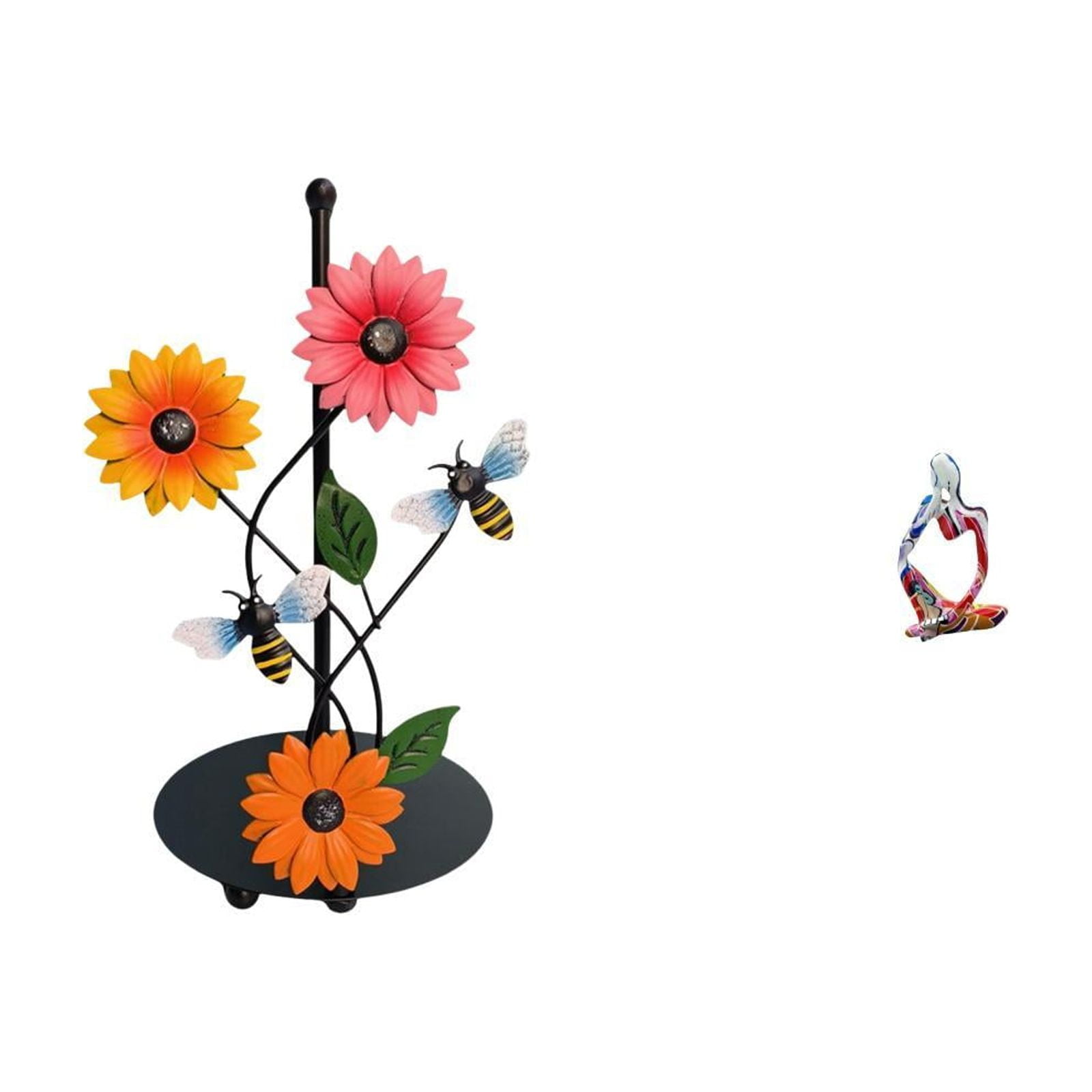 Fiocias Resin Statue Paper Towel Holder Dispenser Non Slip Vertical Tissue Holder Rack Abstract Sculpture Collectible Ornament Desktop Figure for Home Bedroom