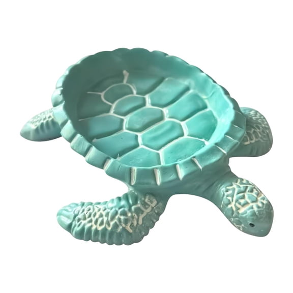 Fiocias Resin Turtle Soap Holder Case Container Organizer Soaps Rack Soap Dish Tray with Green
