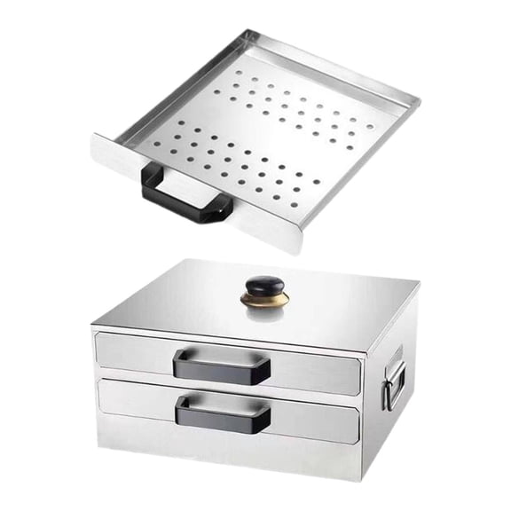 Fiocias Rice 304 Stainless Steel Chinese Cheung Fun Furnace Furnace Steamer Cookware for 2 Drawers+1 Steamer