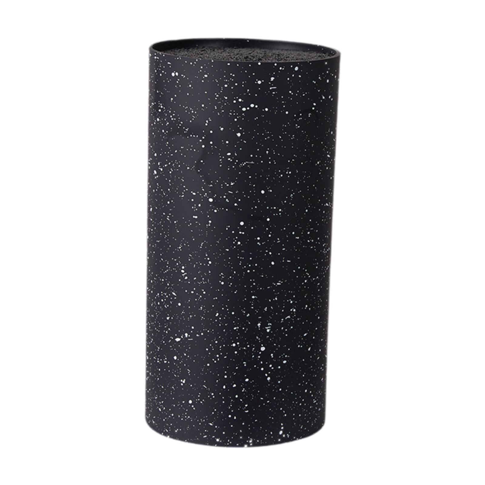 Fiocias Round Knife Block Utensils Holder Save Space Unique Slot Design Universal Knives Black A