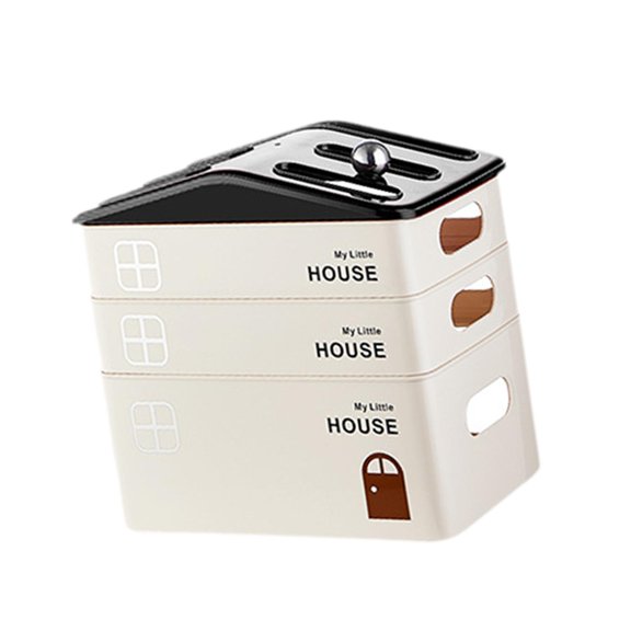 Fiocias Router Storage Box Cable Management Box Creative Ventilated Space Saving Desktop Three Layer