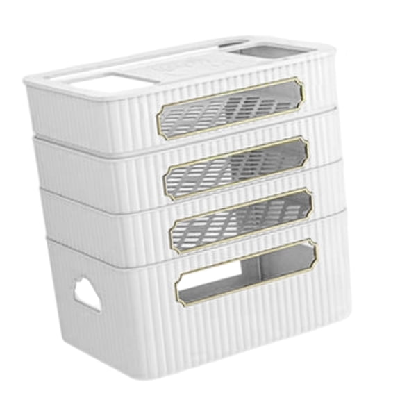 Fiocias Router Storage Box Cable Management Box Space Saving Wire Cable Storage Case for White 4 Tier