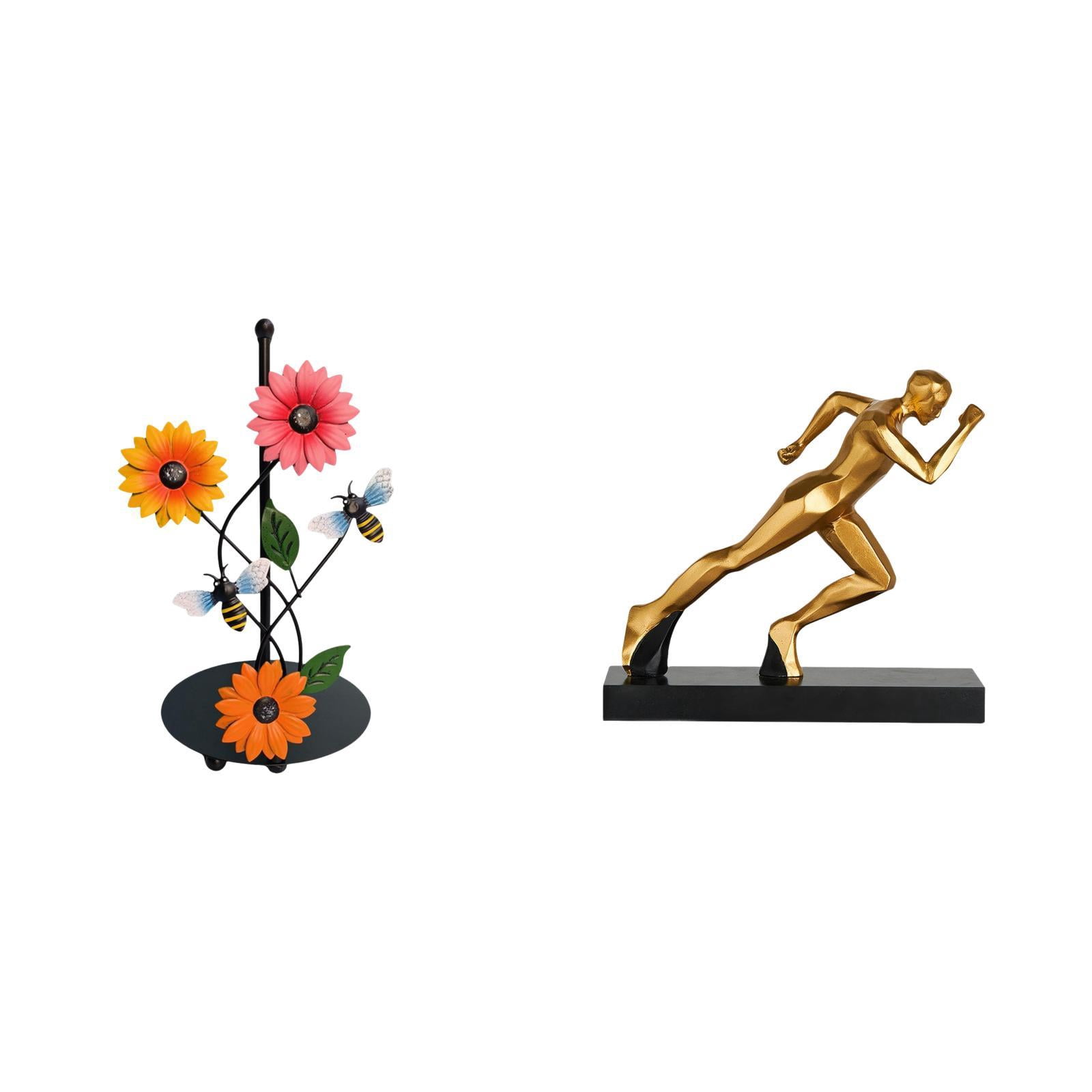 Fiocias Runner Statue Toilet Paper Holder Paper Towel Holder Countertop Abstract Art Sculpture Figurine Iron Resin Material Suitable for Room O