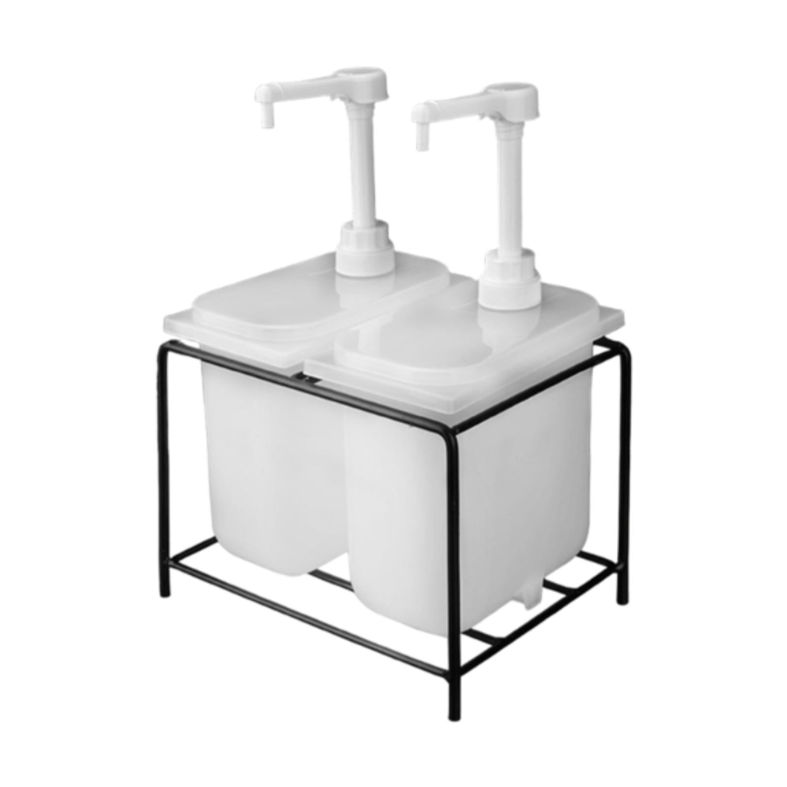 Fiocias Sauce Pump Dispenser Condiment Center Salad Dressing Bottle Pump Syrup Dispenser 2L 2 Bottle
