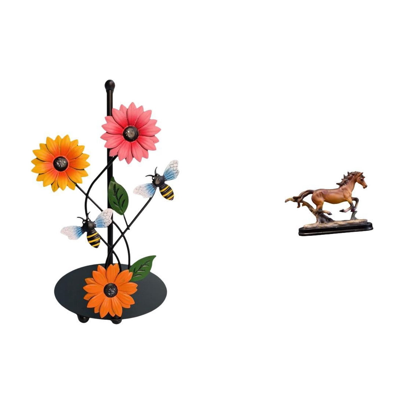 Fiocias Sculpture Paper Towel Holder Figurine Artwork Collectible Art Ornament Horse Statue Vertical Tissue Rack for Desk Decoration Bookcase Living Room Home