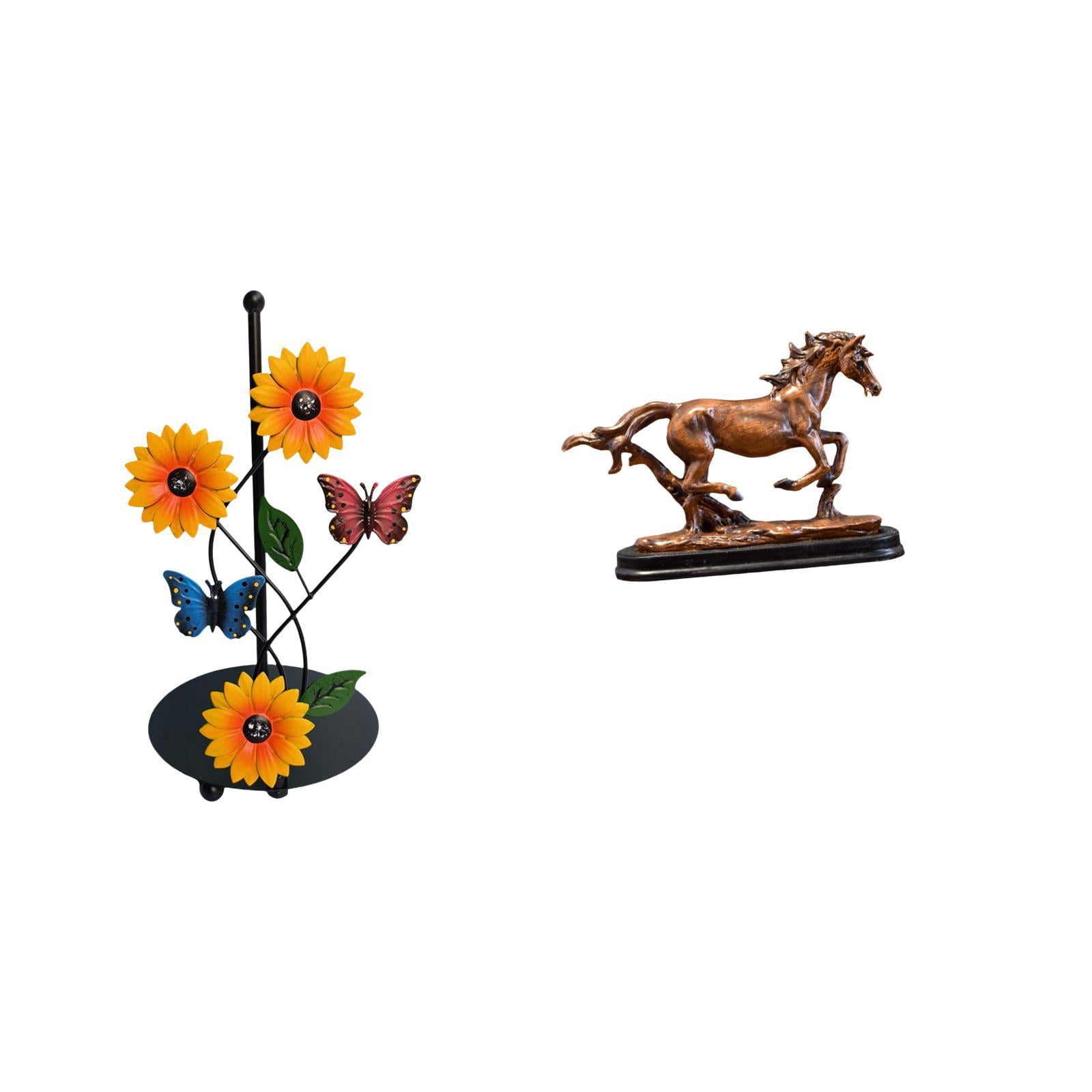 Fiocias Sculpture Paper Towel Holder Horse Figurine Artwork Collectible Art Ornament Vertical Tissue Rack for Desk Decoration Bookcase Living Room Home Decor