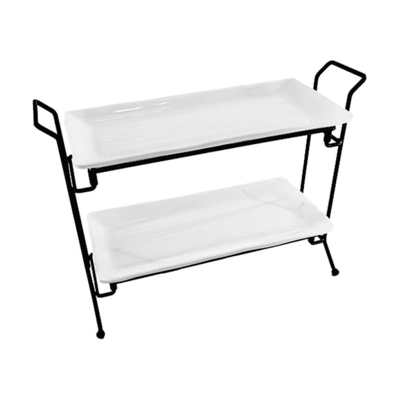 Fiocias Serving Trays Stand Cake Holder Stable Multi Tier Foldable Serving Platter Stand 2 Tier