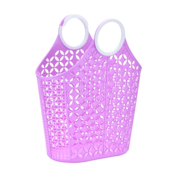 Fiocias Shower Basket Bath Basket with Handles Box and Drain Holes Drainage Tote for Gym Violet