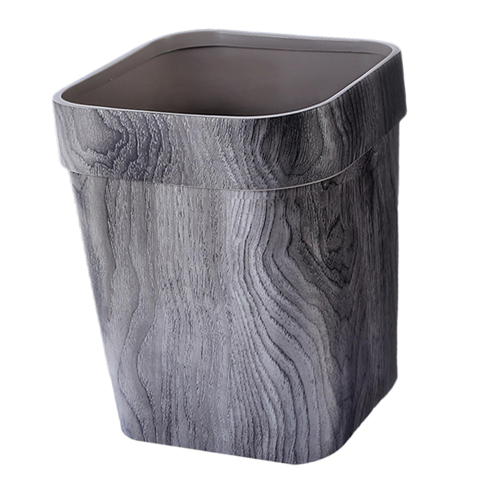 Fiocias Small Bathroom Trash Can Open Mouth Garbage Container Basket Rubbish Bin Garbage Gray