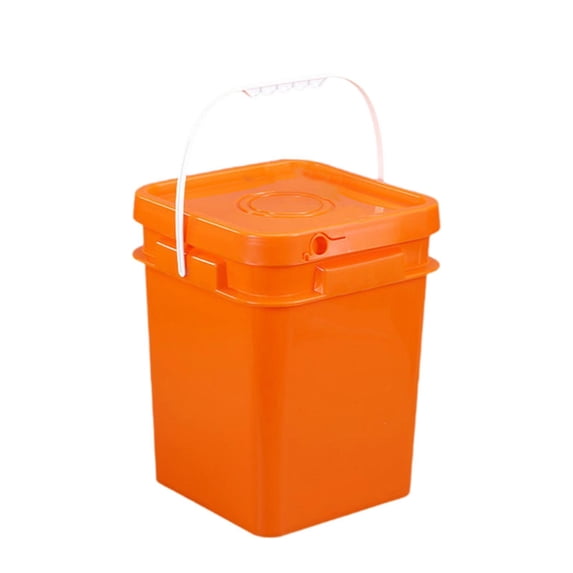 Fiocias Square Bucket All Purpose Pail Multifunctional Organizer Tub with Handle and Lid 13L 25.5x25.5x31.1cm