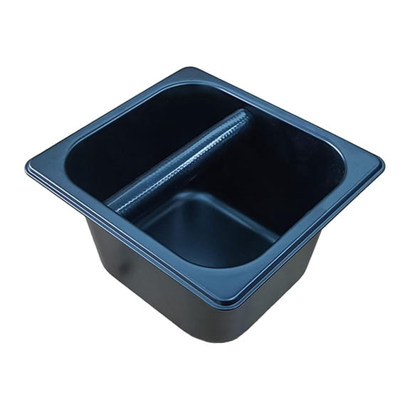 Fiocias Stainless Steel Coffee Grounds Knocking Box, Grinding Container with Rubber Rod, S