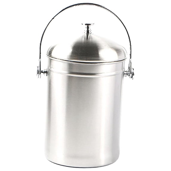 Fiocias Stainless Steel Compost Bin Bread Kitchen Counter Food Waste Bucket Kitchen Pail large