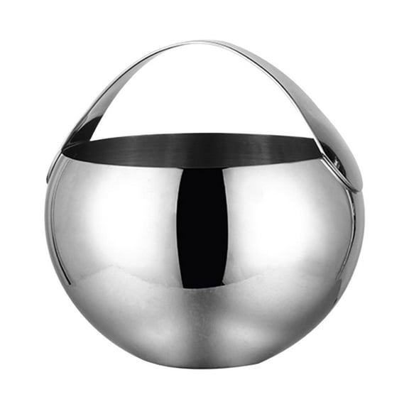 Fiocias Stainless Steel Ice Bucket Bottle Cooler Bowl for Pub Bar with Handle 2L 2L Silver