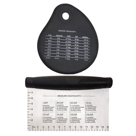 Fiocias Stainless Steel Metal Griddle Scraper Chopper Blade Cutter Spatulas Tool with Precise Measurement