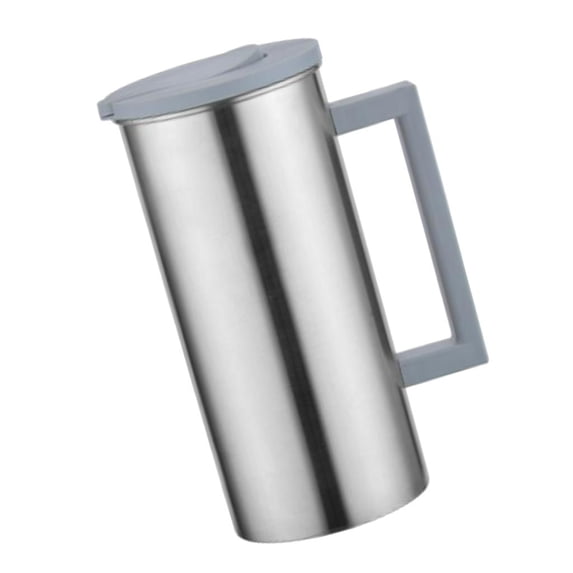 Fiocias Stainless Steel Pitcher Water Jug for Cold Water, Ice Tea, Juice, Grey 1.8L