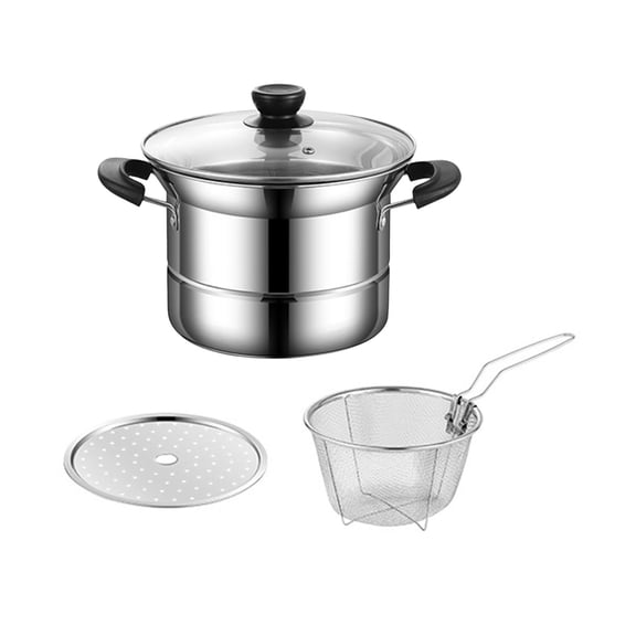 Fiocias Stainless Steel Saucepan Stockpot Multipurpose Ergonomic Handle Cookware Cooking double handle