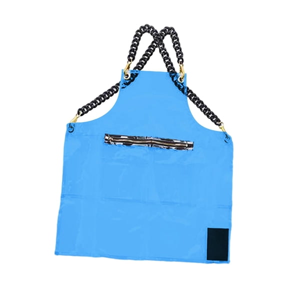 Fiocias TPU Apron Oilproof Apron Baking Apron Comfortable Lightweight Paint Apron Chef Blue
