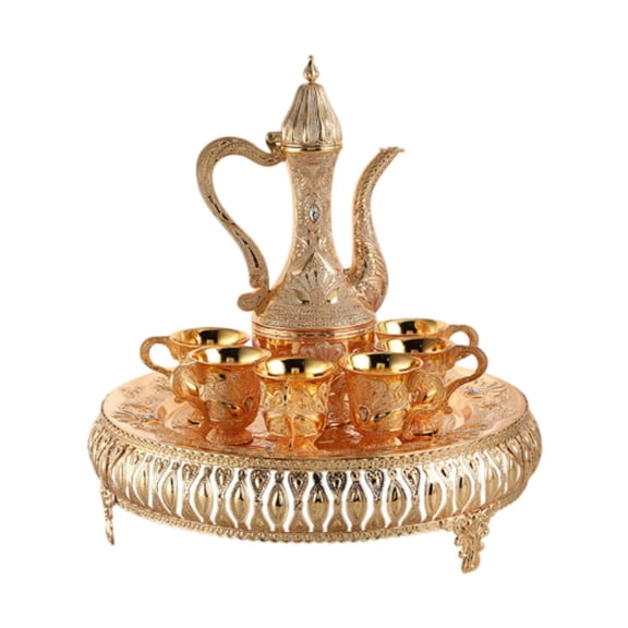 Fiocias Tea Service Set European Wine Pot Kits Home Decoration Luxury Serving Art Crafts Gold