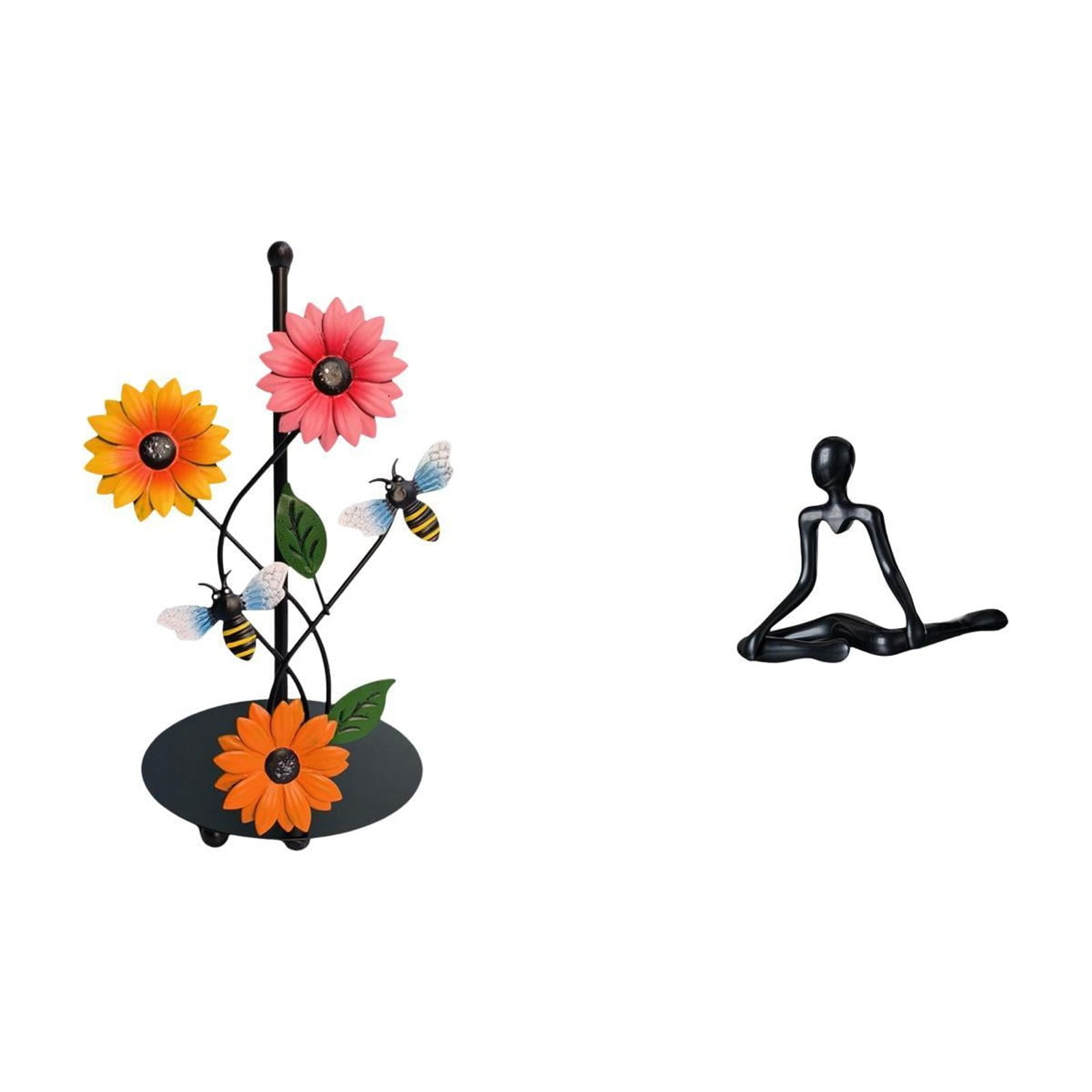 Fiocias Thinker Paper Towel Holder Dispenser Non Slip Vertical Tissue Holder Rack Decorative Figurine Unique Creative Abstract Sculpture Desktop Ornament for