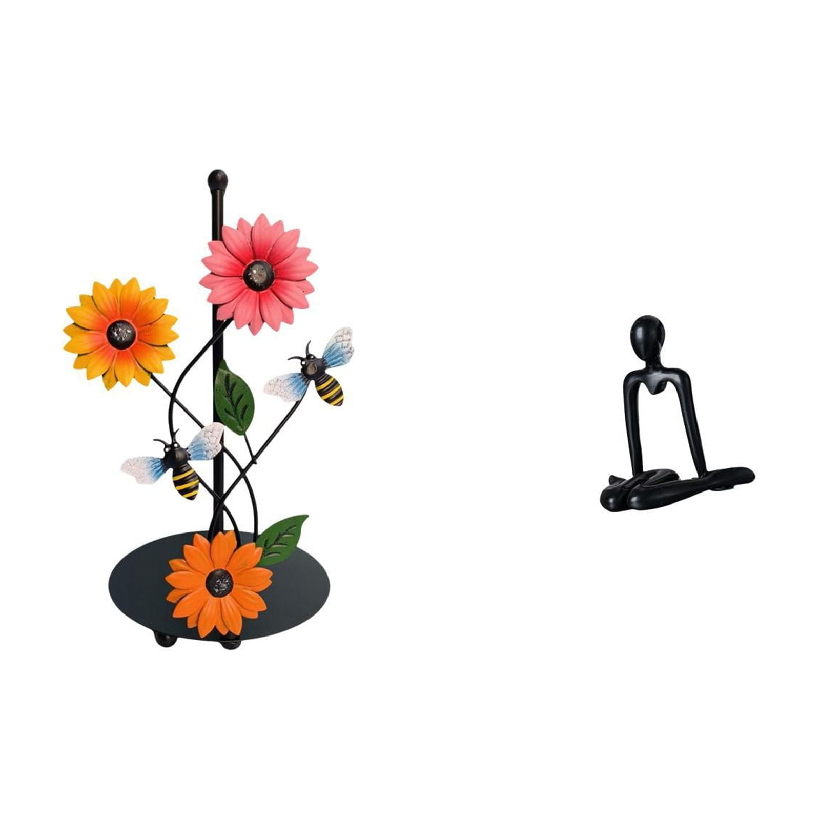 Fiocias Thinker Paper Towel Holder Sculpture Dispenser Non Slip Vertical Tissue Rack Decorative Figurine Simple Tabletop Ornament Figure Statue for Home Cabin